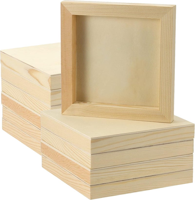JOIKIT 20 Pack 5 x 5 Inch Wood Canvas Panels, 1cm Thick Wooden Canvas Board Unfinished Wood Cradled Painting Panel Boards, Artist Wooden Canvases for Burning, Pouring, String Art, Crafts - Image 1